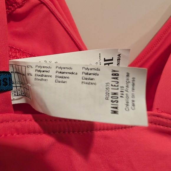 MAISON LEJABY Norma Jeane Knotted One-piece Swimsuit In Coral 32B - Picture 8 of 8